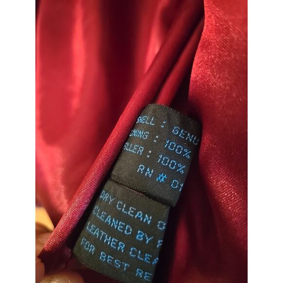 Vtg Steve Madden Womens Brick Red Leather Jacket Nylon Lining Y2k 2000s Large - Picture 5 of 8